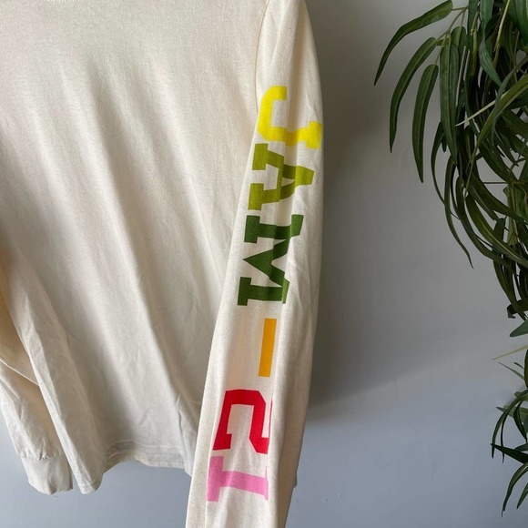 Jam Longsleeve Mens Small Cream Graphic Printed Athletic Sport Retro Top - Picture 3 of 6